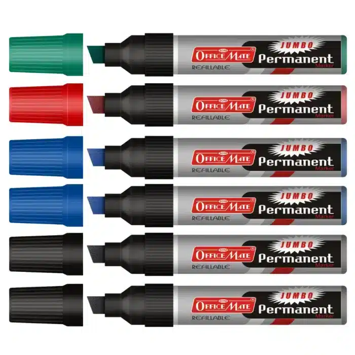 Jumbo Permanent Marker with 10mm Chisel tip, Pack of 6 pcs