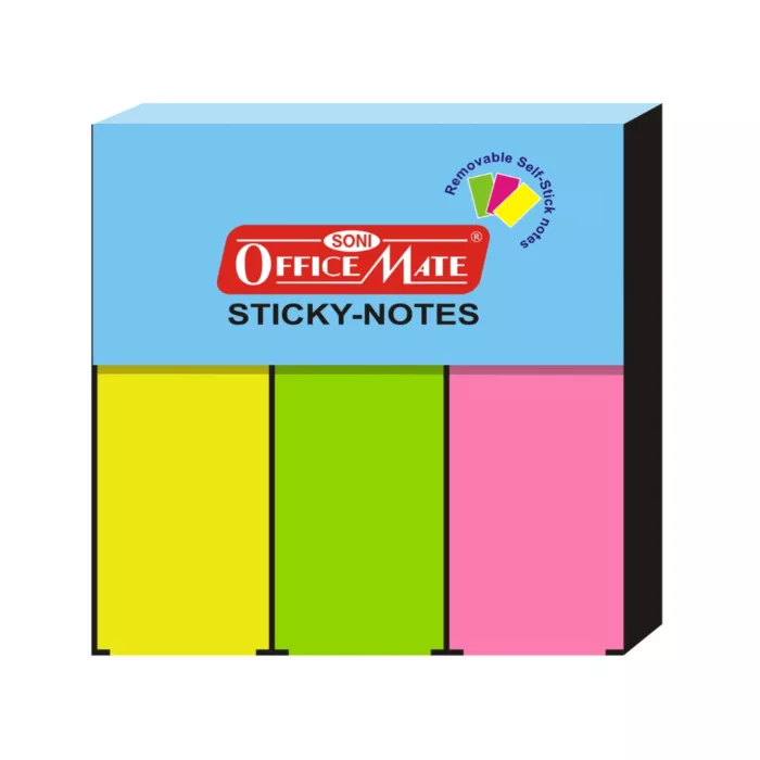 STICKY NOTEPADS FLUORESCENT (25 X 76 X 3 X 100) TRAY - PACK OF 1