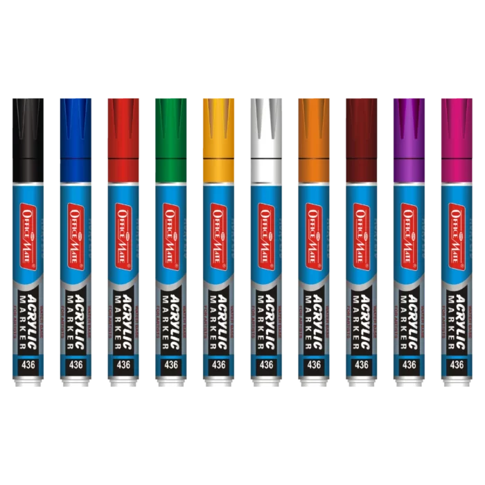 Acrylic Marker Regular colors in Pack of 10pcs