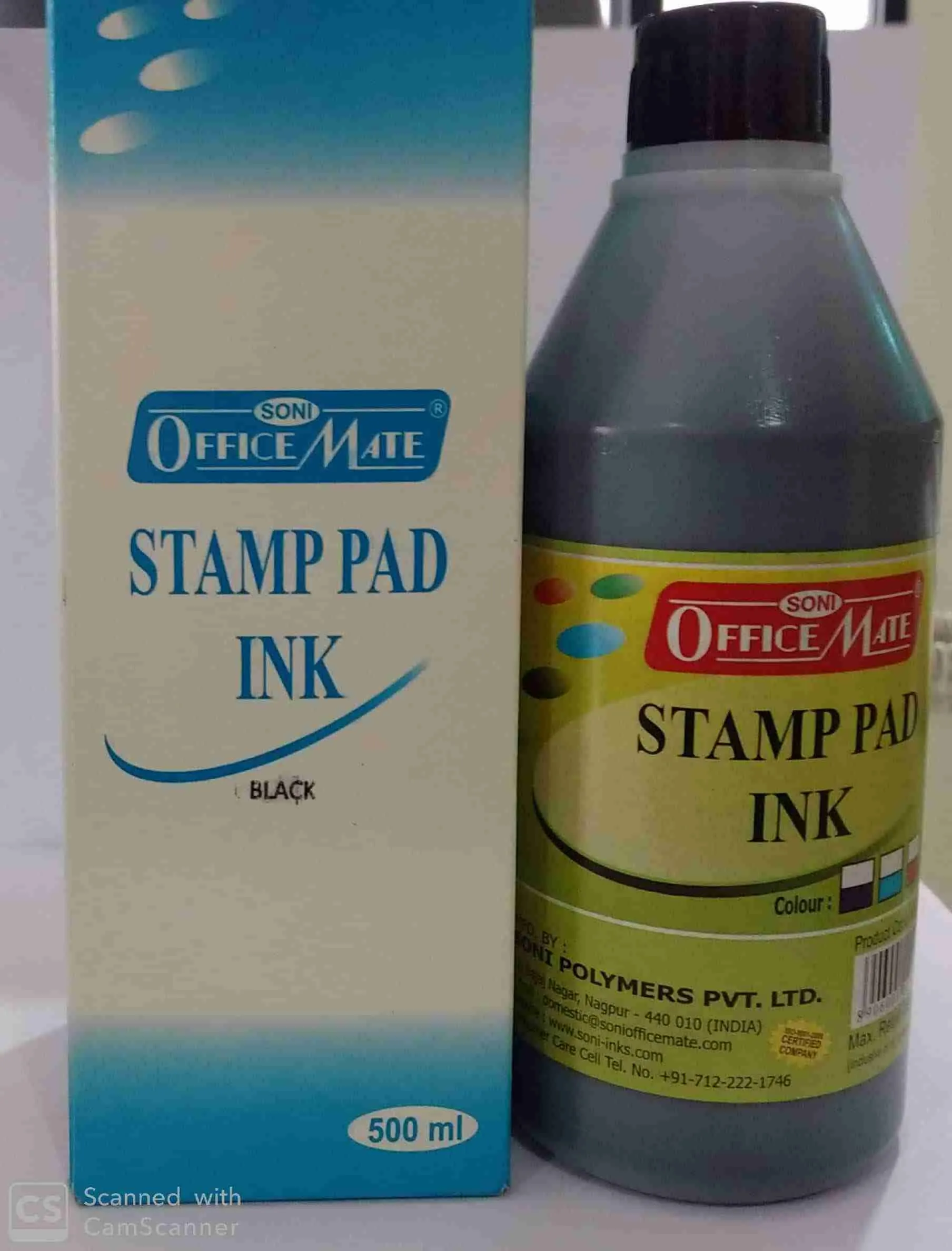 Stamp Pad Refill Ink Black 500 ml