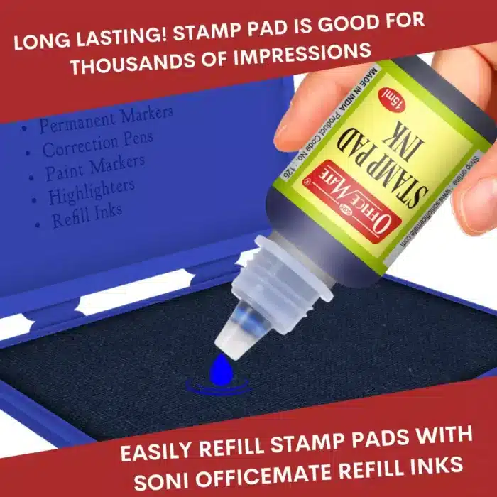 Stamp Pad Refill Ink 15 ML (Pack of 10pcs)
