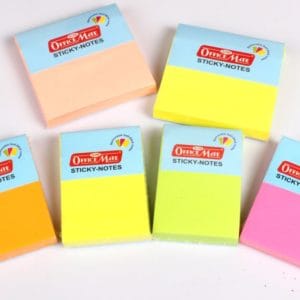 Soni Office Mate - Sticky Notepads Fluorescent (13x50x5x100) in Tray in Pack of 12pcs 1
