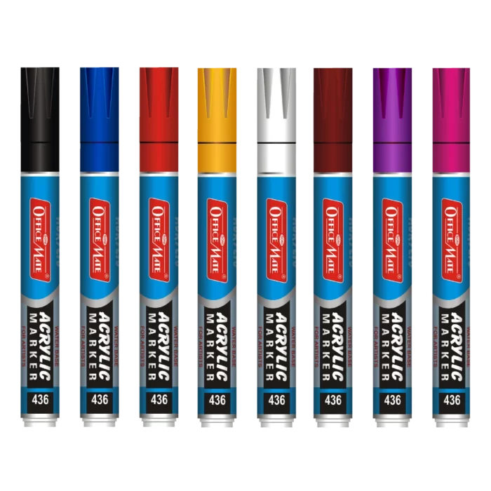 Acrylic - Water Base Marker, Pack of 8 Pcs. PP Box