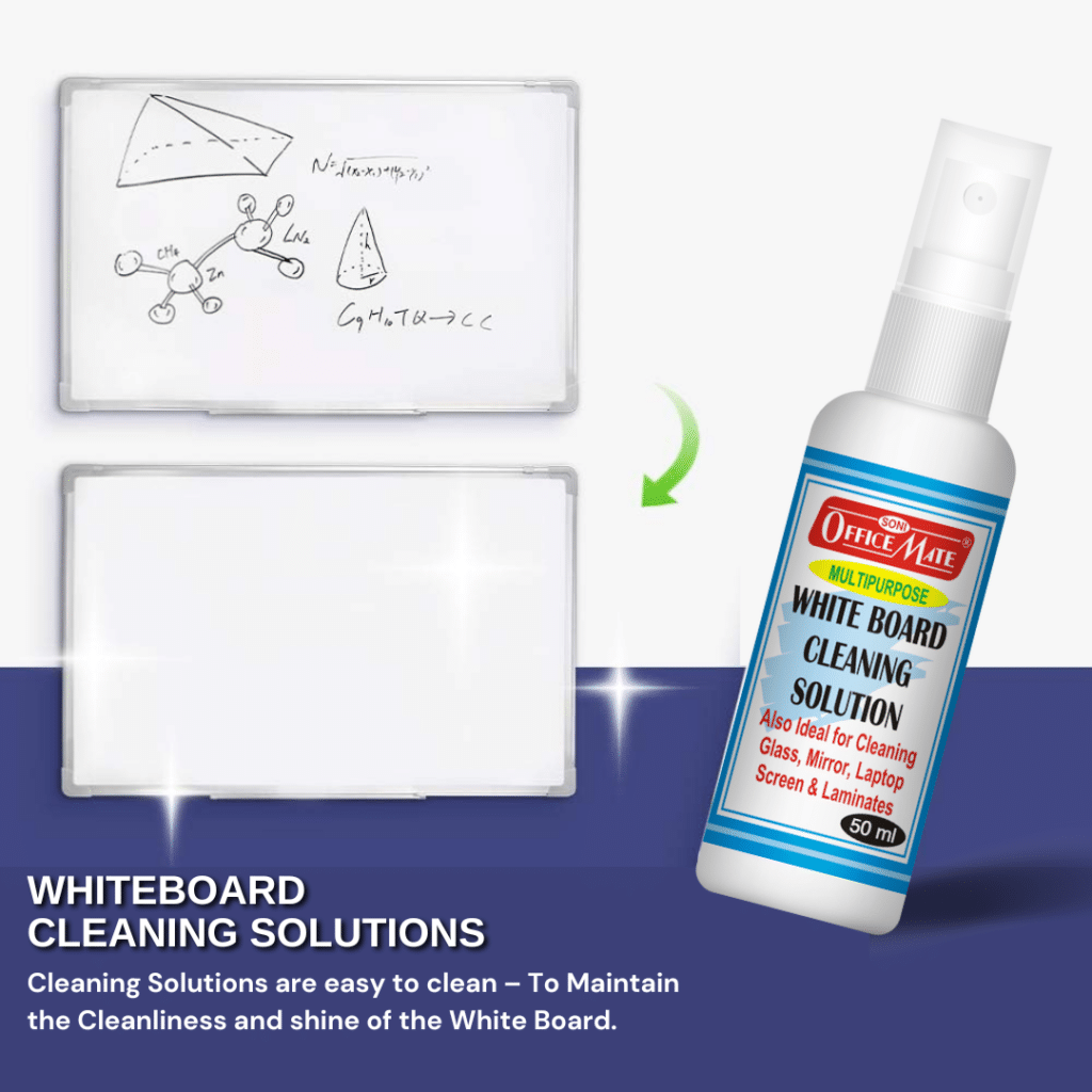 Whiteboard Cleaning Solution 50ml Spotless Wipes Eco Friendly Soni Office Mate 7332