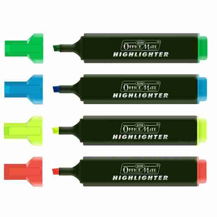 Highlighter in Pack of 4pcs PVC Pouch