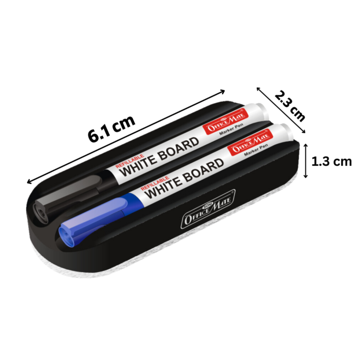 MAGNETIC WHITEBOARD DUSTERS WITH 2 WHITEBOARD MARKERS - PACK OF 1