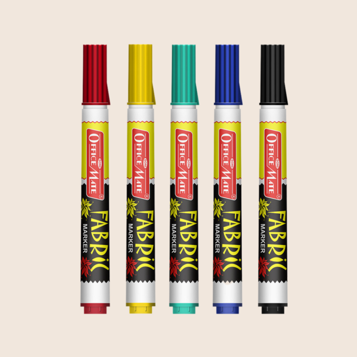 Fabric Markers (5pcs) – DIY Marker, Wash Resistant, Vivid Colours, Works on all Fabric Surfaces