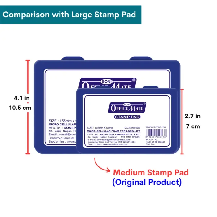 Stamp Pad - Blue, Long-Lasting Impressions, Quick-Drying Ink for Any Project - Image 10