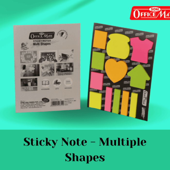 multi shape sticky notes