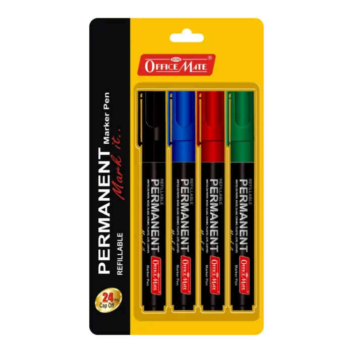 Permanent Marker in Blister Packing (Assorted) - Pack of 4