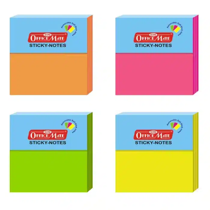 Sticky Note Pads Fluorescent Paper  76 x 76  100 sheets - Pack of 1