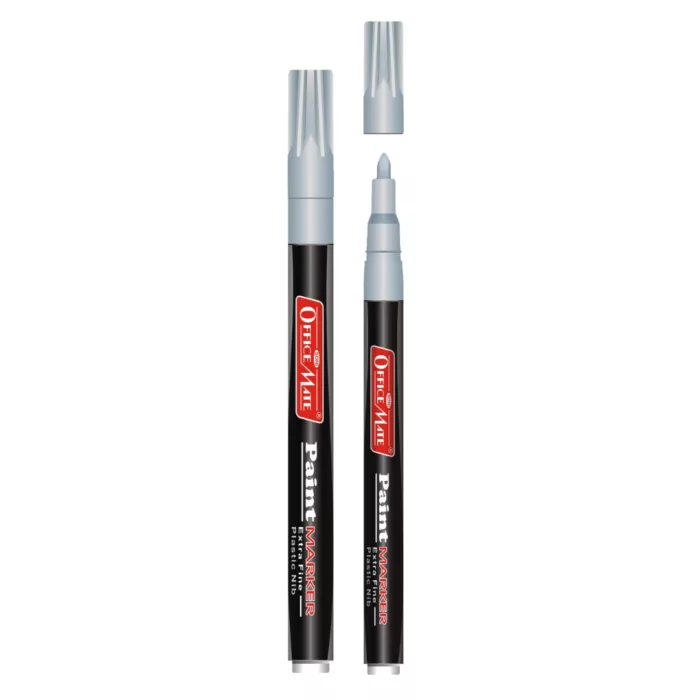 Fine Tip Paint Markers Pen with plastic nib 1pc silver