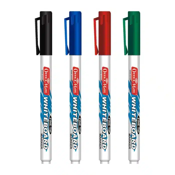Slim Whiteboard Marker, Assorted Colour - Pack of 4