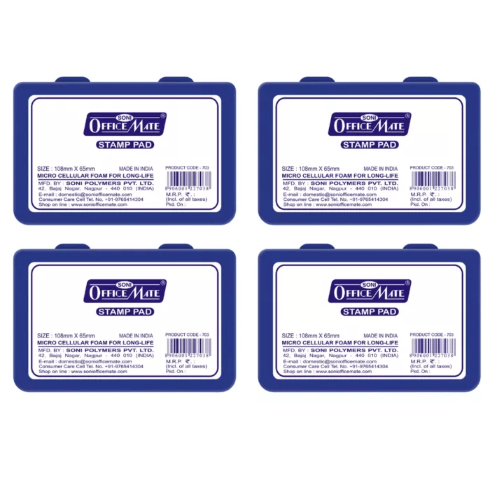 STAMP PADS SMALL SIZE IN PACK OF  4 PCS
