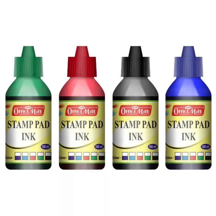 Stamp Pad Ink (100ml Pack of 4 - mix)