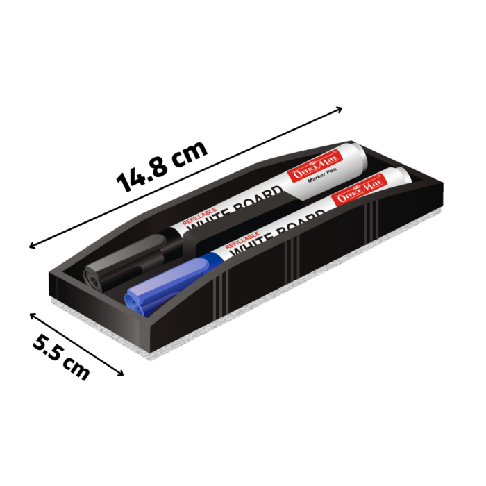 Whiteboard Duster with Two Marker Slots (Includes 2 Markers)