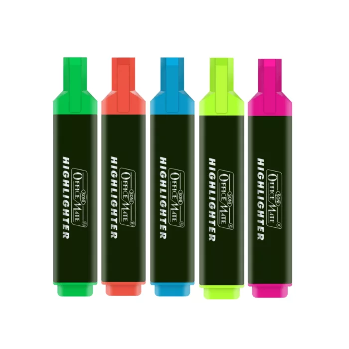 Highlighter  Pen Set of 5 pcs in PVC Pouch