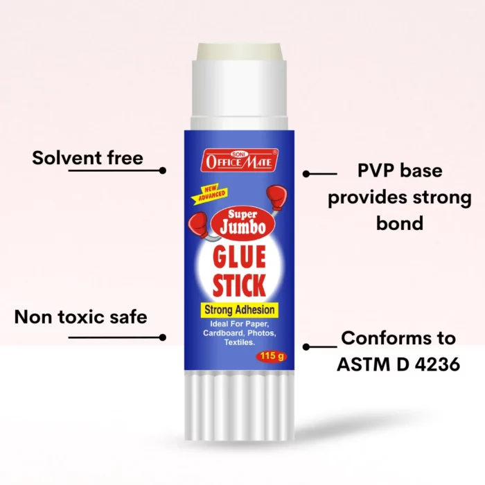 Super Jumbo Glue Stick - 115g (1pcs), Superior Adhesion, Quick-Drying for School, Office, Crafts, and Home Projects