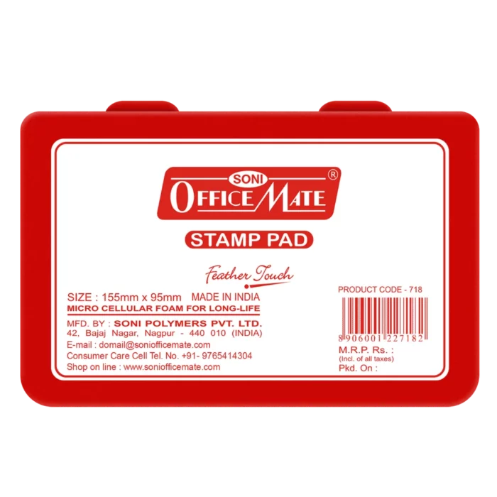 Stamp Pad - Red, Long-Lasting Impressions, Quick-Drying Ink for Any Project