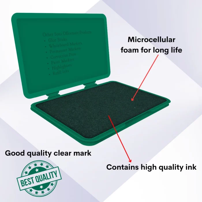 Stamp Pad - Green, Long-Lasting Impressions, Quick-Drying Ink for Any Project - Image 5