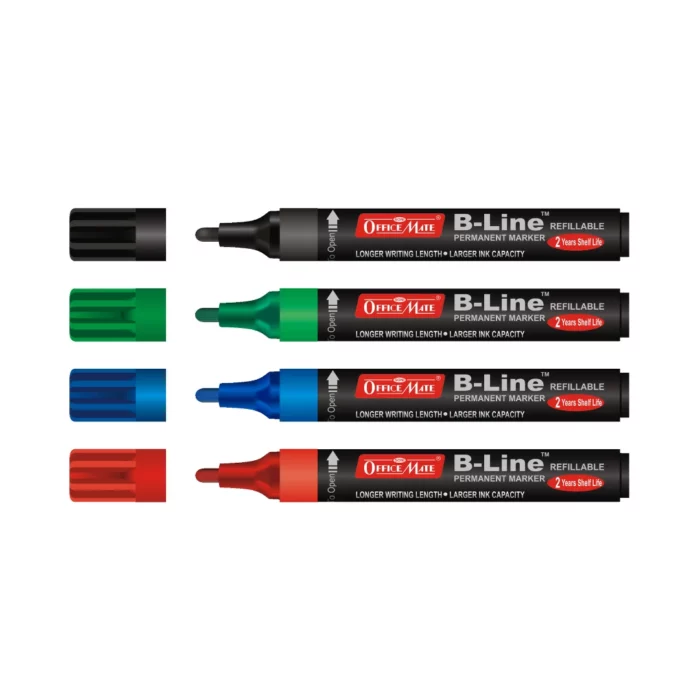 B-Line Permanent Marker (4pcs), Long-Lasting Ink, Smudge-Free Markings