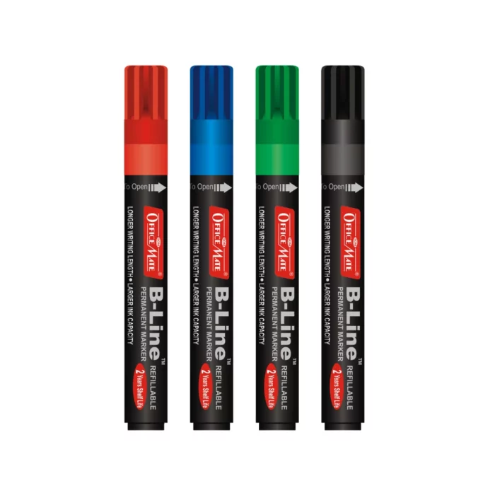 B-Line Permanent Marker (4pcs), Long-Lasting Ink, Smudge-Free Markings