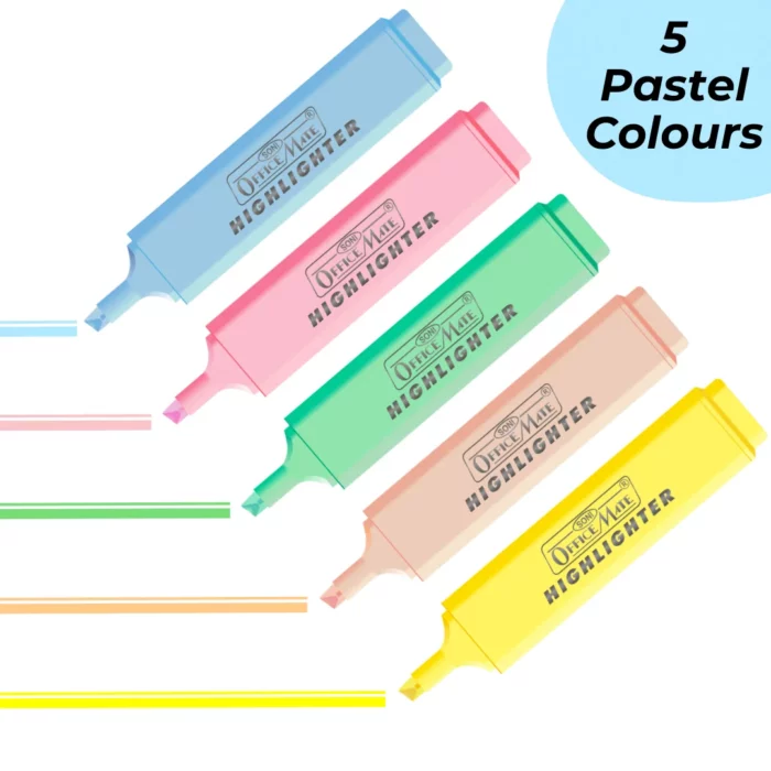 Pastel Highlighters (5pcs),  Smudge Proof Pastel Ink, Smooth Flow, 3x Longer Lasting - Image 3