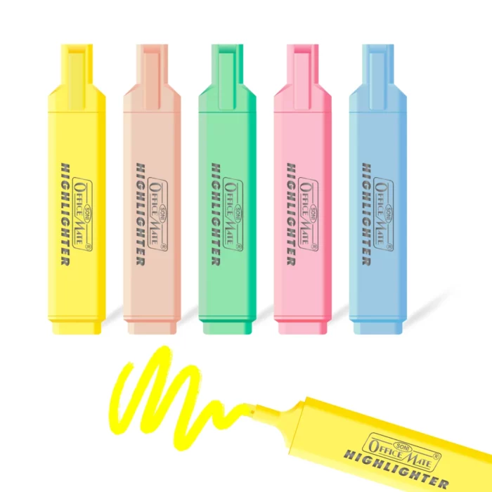 Pastel Highlighters (5pcs),  Smudge Proof Pastel Ink, Smooth Flow, 3x Longer Lasting