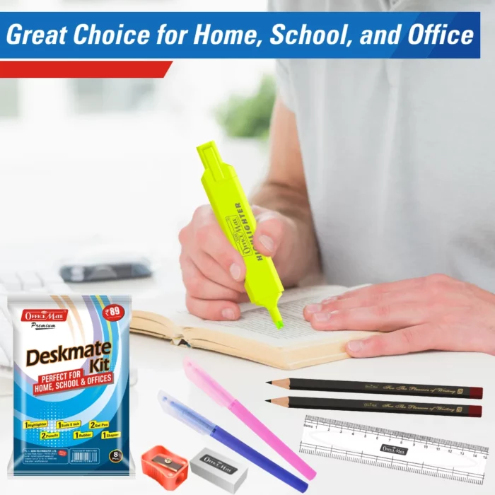 Deskmate Kit, All-in-one Stationery Set , Ideal Gift for Kids, Students & Office Use