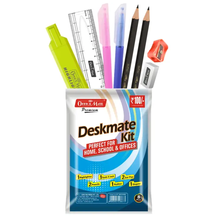 Deskmate Kit, All-in-one Stationery Set , Ideal Gift for Kids, Students & Office Use