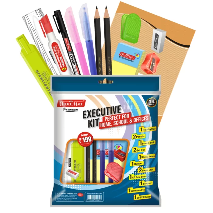 Executive Kit, Assorted 14 Stationery Items, Perfect for Home, School, and Office